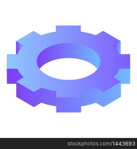 Gear wheel icon. Isometric of gear wheel vector icon for web design isolated on white background. Gear wheel icon, isometric style