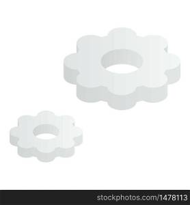 Gear wheel system icon. Isometric of gear wheel system vector icon for web design isolated on white background. Gear wheel system icon, isometric style