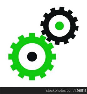 Gear wheels flat icon isolated on white background. Gear wheels flat icon
