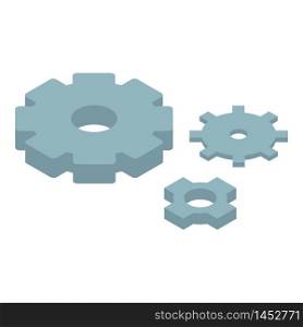 Gear wheels icon. Isometric of gear wheels vector icon for web design isolated on white background. Gear wheels icon, isometric style