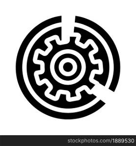 gear working process erp glyph icon vector. gear working process erp sign. isolated contour symbol black illustration. gear working process erp glyph icon vector illustration