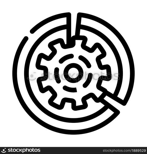 gear working process erp line icon vector. gear working process erp sign. isolated contour symbol black illustration. gear working process erp line icon vector illustration