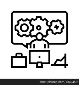 gear working process line icon vector. gear working process sign. isolated contour symbol black illustration. gear working process line icon vector illustration