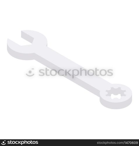 Gear wrench icon. Isometric of gear wrench vector icon for web design isolated on white background. Gear wrench icon, isometric style