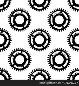 Gears and pinions seamless pattern for industrial design
