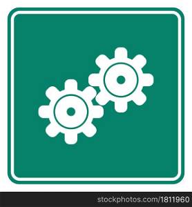 Gears and road sign