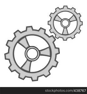 Gears icon in monochrome style isolated on white background vector illustration. Gears icon monochrome