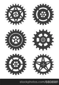 Gears icon set. Gears icon set isolated on white background. Vector illustration