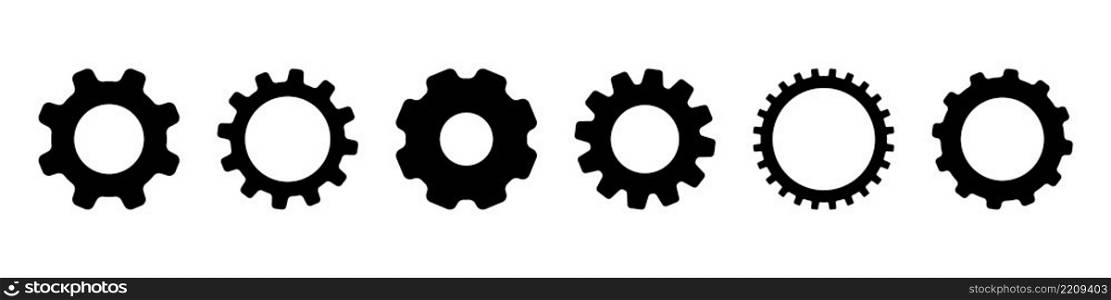 Gears icon set simple design