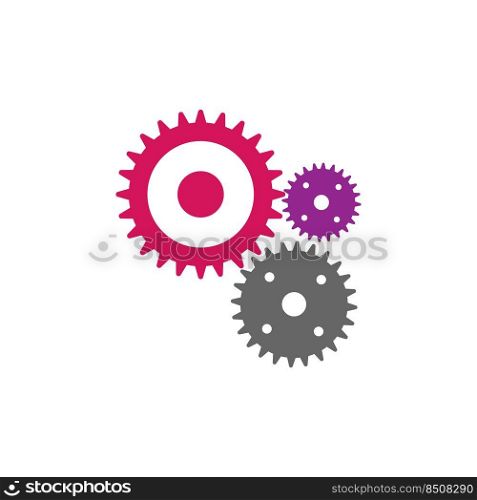 Gears icon vector in modern flat style for web, graphic and mobile design. Settings gears icon vector isolated on white    background