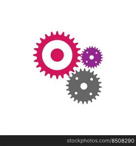 Gears icon vector in modern flat style for web, graphic and mobile design. Settings gears icon vector isolated on white    background