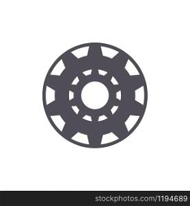 Gears wheel sign. Flat cog vector icon of workflow procedure. Business industrial illustration