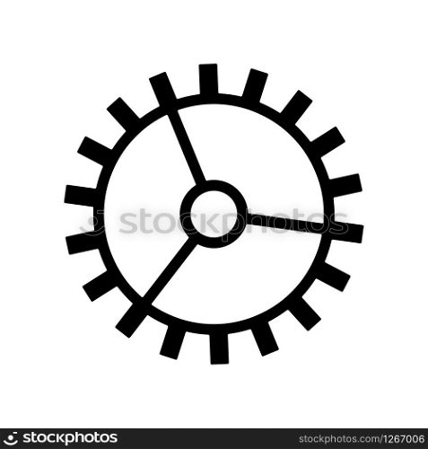 gearwheel icon black on white background vector illustration