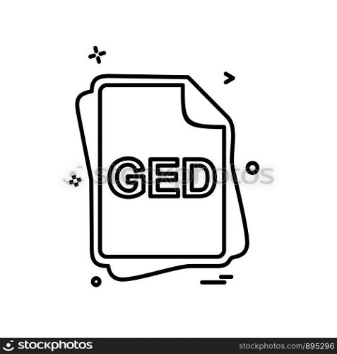 GED file type icon design vector