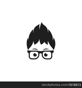 Geek Boy Vector icon design illustration Template