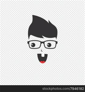 geek cartoon character avatar vector graphic art illustration