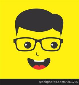 geek cartoon character avatar vector graphic art illustration