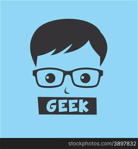 geek cartoon character avatar vector graphic art illustration. geek cartoon character