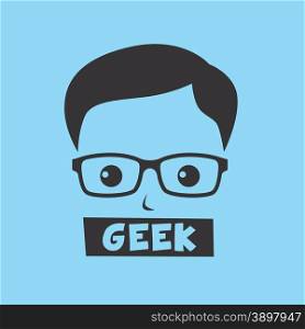 geek cartoon character avatar vector graphic art illustration. geek cartoon character