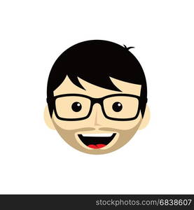 geek cartoon expression face male guy man vector art. geek cartoon expression face male guy man vector art illustration