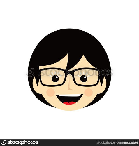 geek cartoon face expression female woman girl vector art. cartoon geek face expression female woman girl vector art illustration