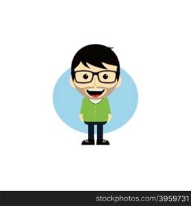 geek cartoon nerd character. geek cartoon nerd character theme vector art illustration