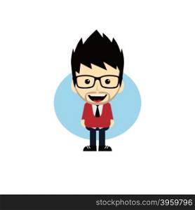 geek cartoon nerd character. geek cartoon nerd character theme vector art illustration