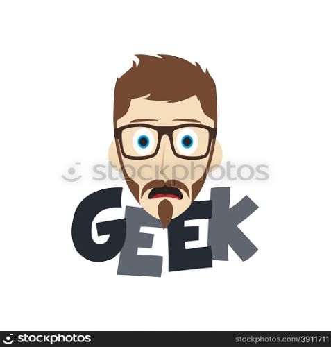 geek male cartoon theme vector art illustration. geek boy