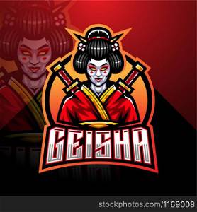 Geisha esport mascot logo design