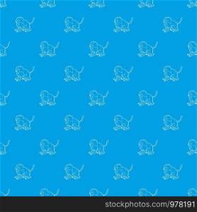 Gelada monkey pattern vector seamless blue repeat for any use. Gelada monkey pattern vector seamless blue