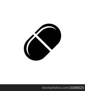 Gelatin Pill Drug, Antibiotic Capsule. Flat Vector Icon illustration. Simple black symbol on white background. Gelatin Pill Drug, Antibiotic Capsule sign design template for web and mobile UI element. Gelatin Pill Drug, Antibiotic Capsule. Flat Vector Icon illustration. Simple black symbol on white background. Gelatin Pill Drug, Antibiotic Capsule sign design template for web and mobile UI element.
