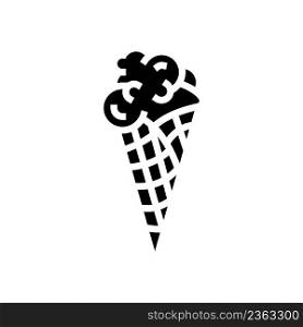 gelato ice cream glyph icon vector. gelato ice cream sign. isolated contour symbol black illustration. gelato ice cream glyph icon vector illustration