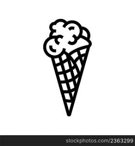 gelato ice cream line icon vector. gelato ice cream sign. isolated contour symbol black illustration. gelato ice cream line icon vector illustration