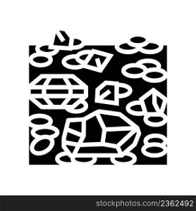 gem stone glyph icon vector. gem stone sign. isolated contour symbol black illustration. gem stone glyph icon vector illustration