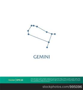 Gemini - Constellation Star Icon Vector Logo Template Illustration Design. Vector EPS 10.