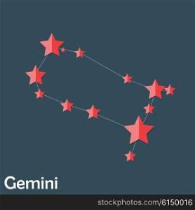 Gemini Zodiac Sign of the Beautiful Bright Stars Vector Illustration EPS10. Gemini Zodiac Sign of the Beautiful Bright Stars Vector Illustra