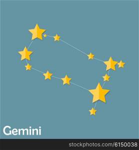 Gemini Zodiac Sign of the Beautiful Bright Stars Vector Illustration EPS10. Gemini Zodiac Sign of the Beautiful Bright Stars Vector Illustra