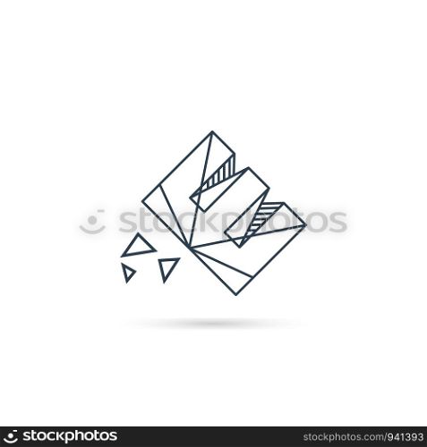 gemstone letter e logo design icon template vector element isolated - vector. gemstone letter e logo design icon template vector element isolated