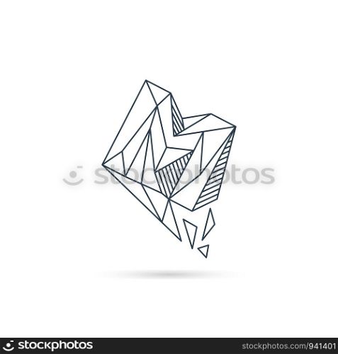 gemstone letter m logo design icon template vector element isolated - vector. gemstone letter m logo design icon template vector element isolated