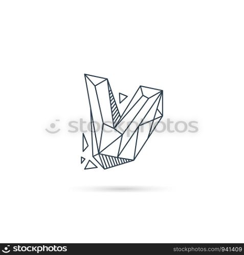 gemstone letter v logo design icon template vector element isolated - vector. gemstone letter v logo design icon template vector element isolated