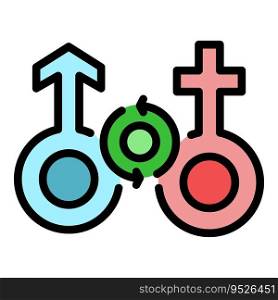Gender advice icon outline vector. Condom school. Sex education color flat. Gender advice icon vector flat