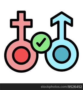 Gender contraception icon outline vector. Advice health. Condom female color flat. Gender contraception icon vector flat