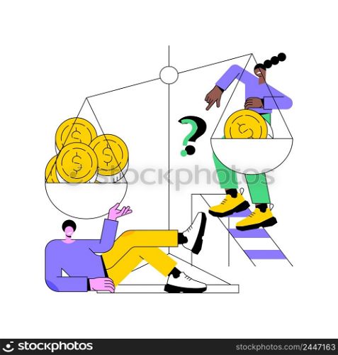 Gender discrimination abstract concept vector illustration. Sexism, gender roles and stereotypes, workplace inequality, skills and capabilities, women rights, labor market abstract metaphor.. Gender discrimination abstract concept vector illustration.