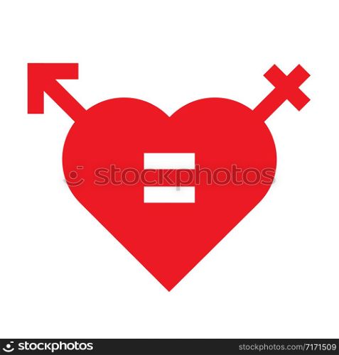 Gender equal. Male, female symbol isolated vector illustration