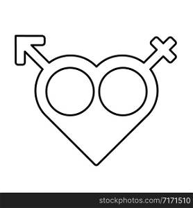 Gender equal. Male, female symbol isolated vector illustration