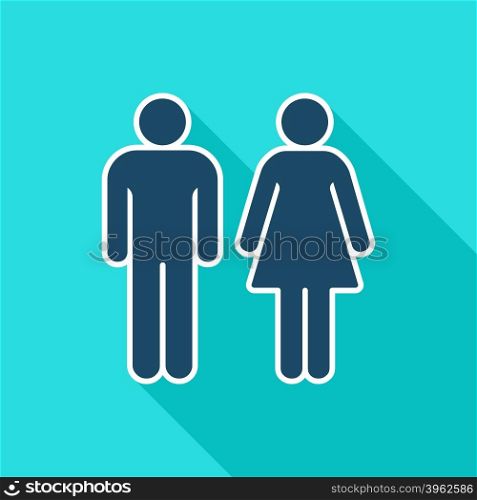 Gender flat icon. Man and Woman symbol. Vector illustration. Calendar flat icon