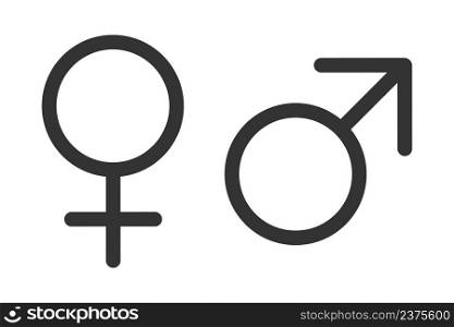 Gender icon. Man and women illustration symbol. Sign male and female vector.