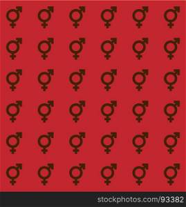 Gender icon seamless endless pattern. Transgender texture with vector symbol.. Gender symbol seamless endless pattern. Transgender texture with vector symbol.