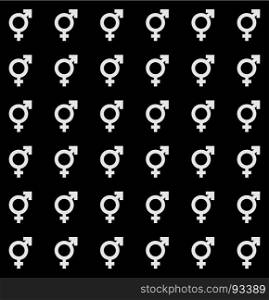 Gender icon seamless endless pattern. Transgender texture with vector symbol.. Gender symbol seamless endless pattern. Transgender texture with vector symbol.