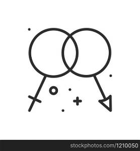 Gender line icon. Men and women sex sign and symbol. Female male couple relationship theme. Gender line icon. Men and women sex sign and symbol. Female male couple relationship theme.